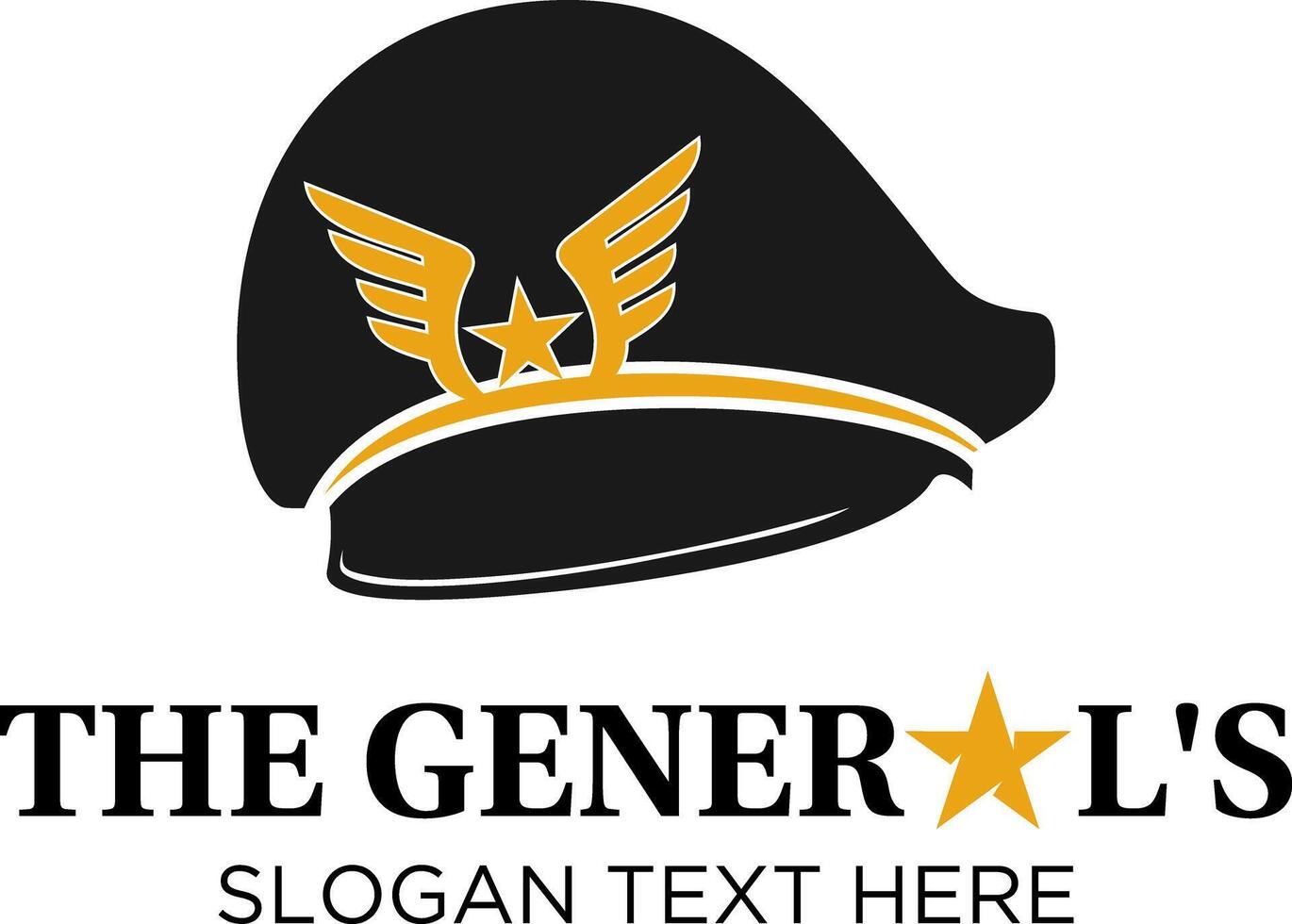 general's hat idea logo design vector