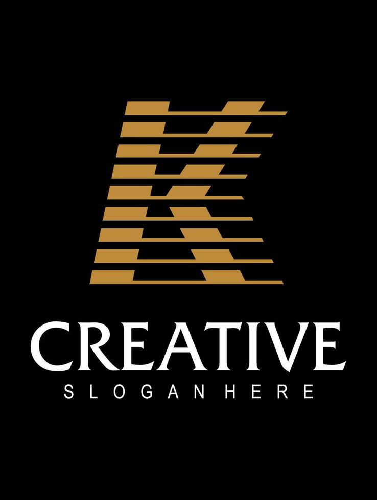 initial K gold idea logo design vector