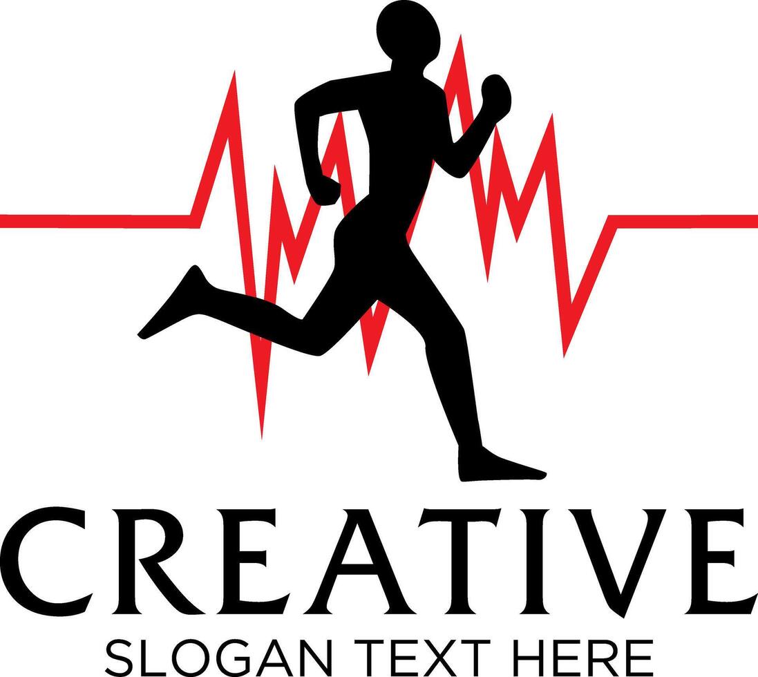 running health idea logo design vector
