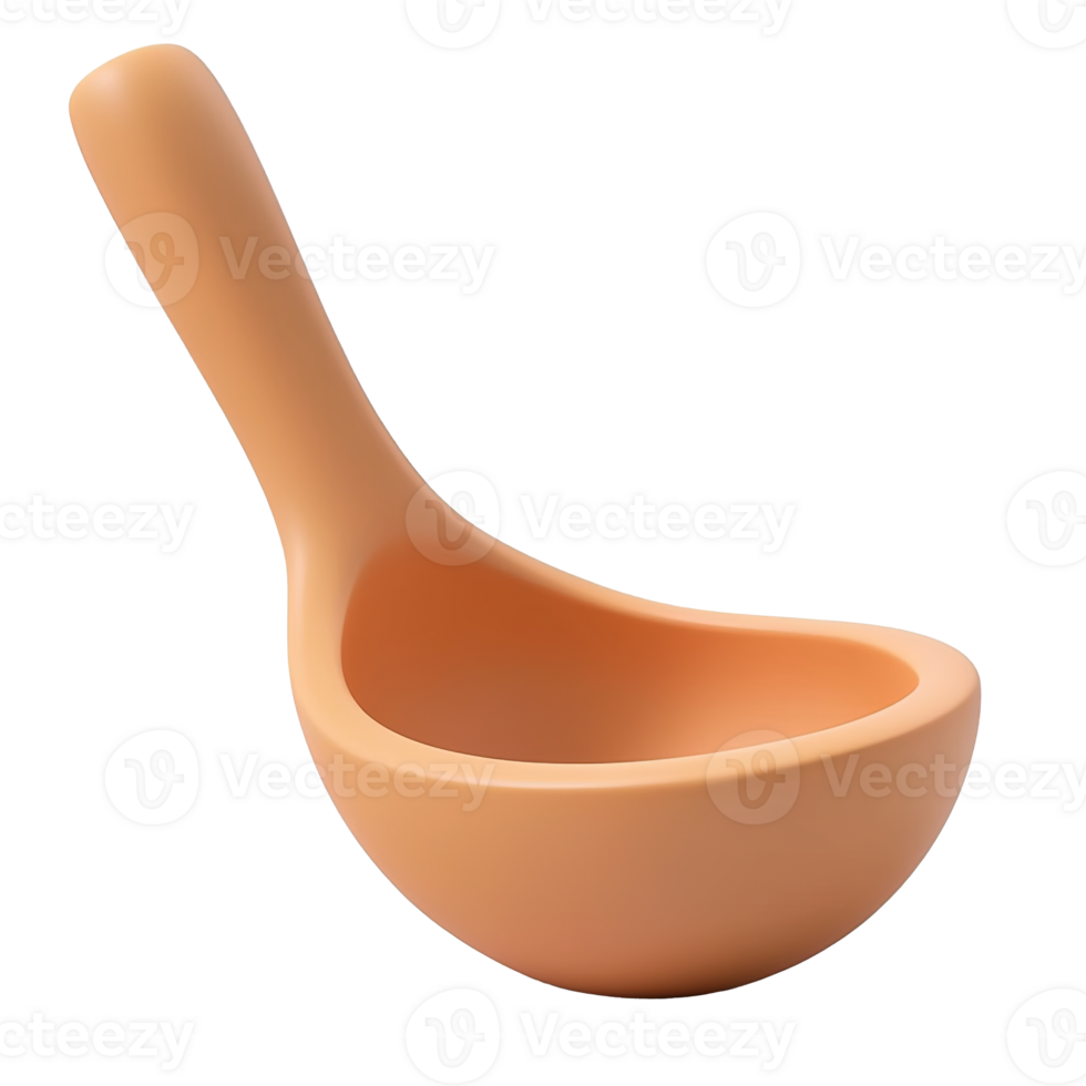 Wooden Kitchen Spoon with Natural Finish Isolated on Transparent Background png