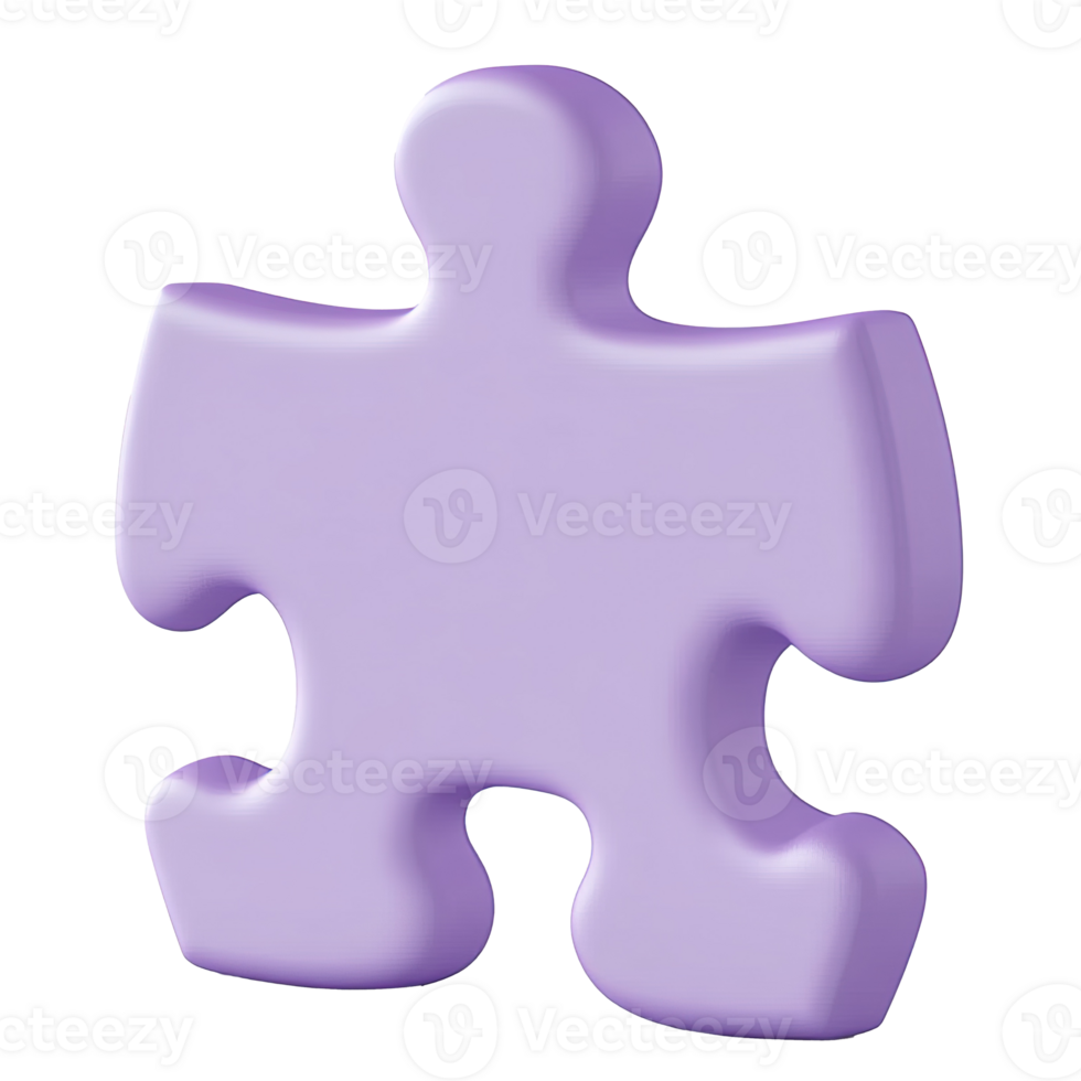 Single Puzzle Piece Symbolizing Connection and Solutions Isolated at Transparent Background png