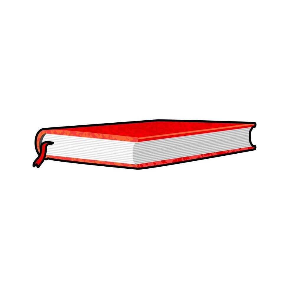 Colorful Illustration of Red Hardcover Book Isolated on White Background vector