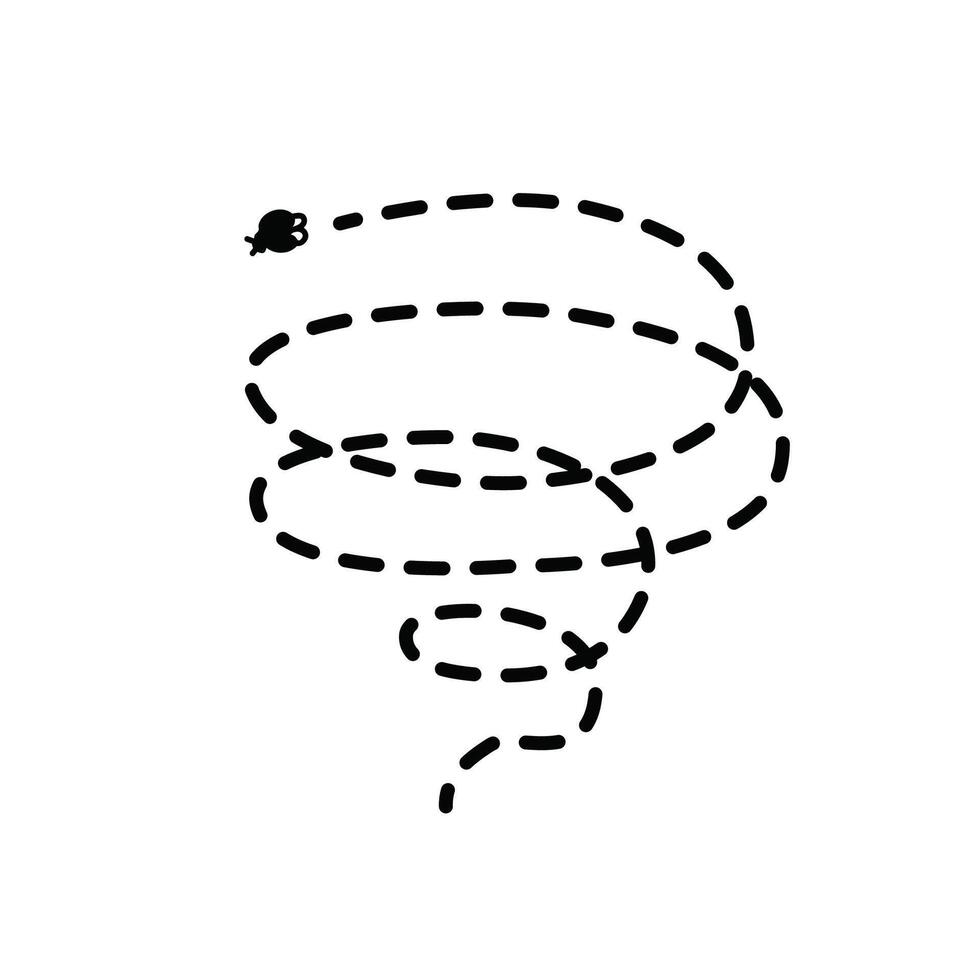 Black Silhouette of Insect is Circling Isolated on White Background vector