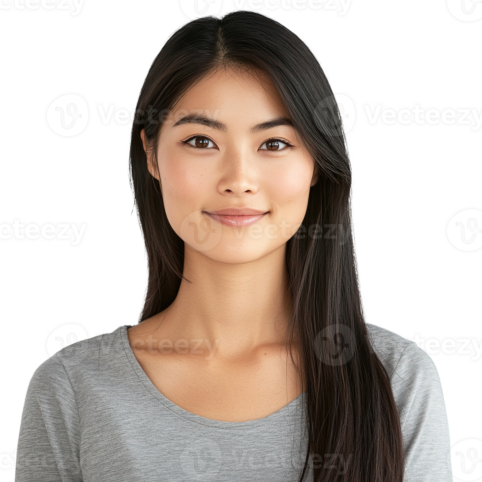 Asian Lady Female Woman Smiling Isolated on the Transparent Background png