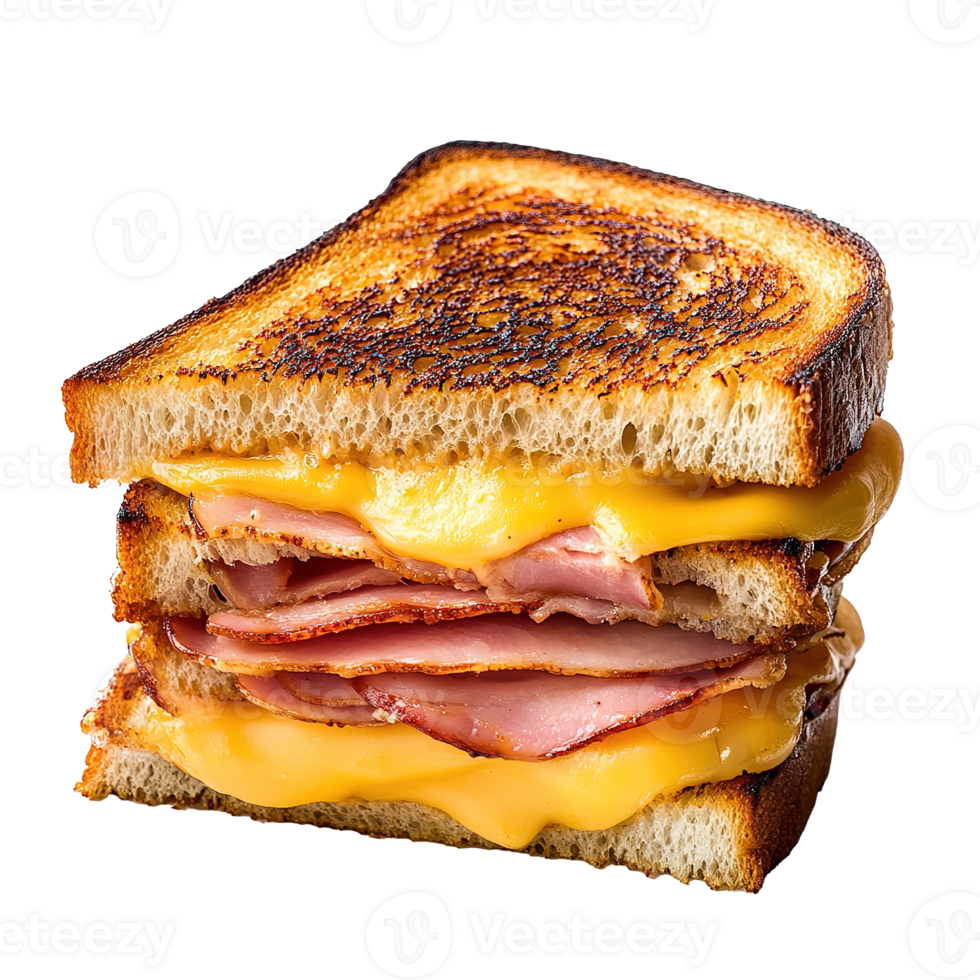 Grilled Ham and Cheese Sandwich Isolated on Transparent Background png