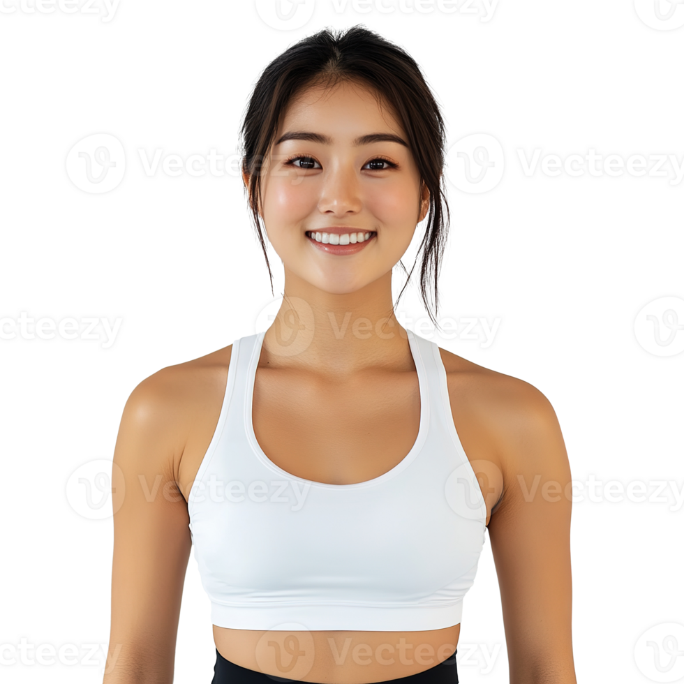 Active Woman Wearing Dry Fit Shirt Isolated at Transparent Background png