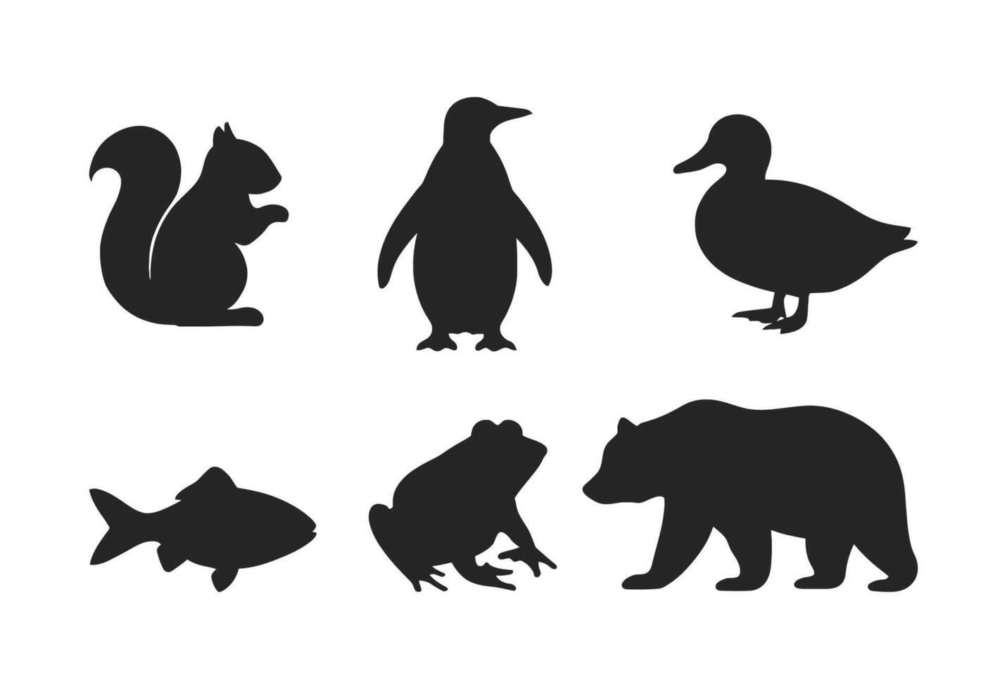 Silhouette Animal Icon Collection vector
