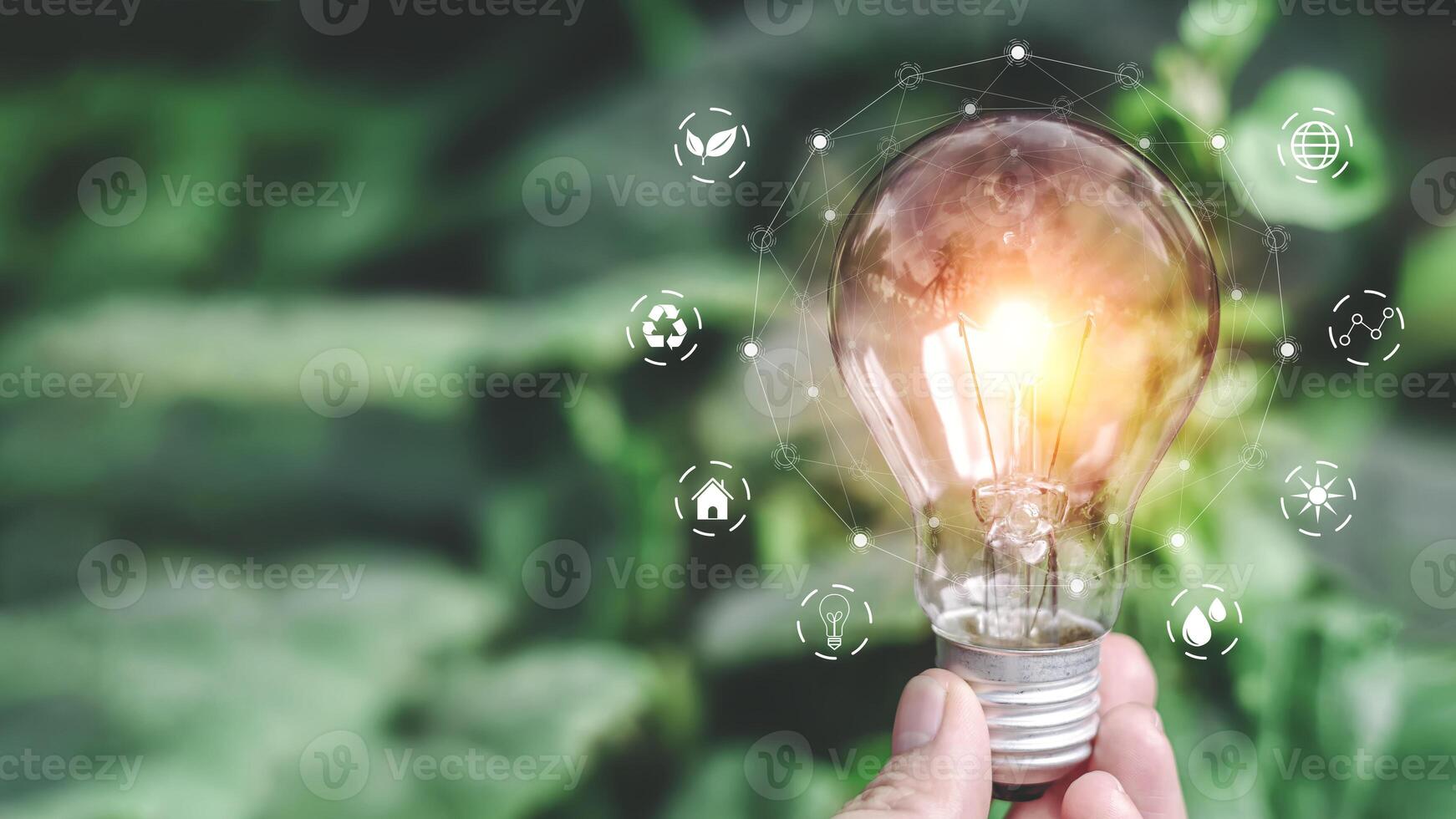 The development of energy saving in the ecosystem. photo