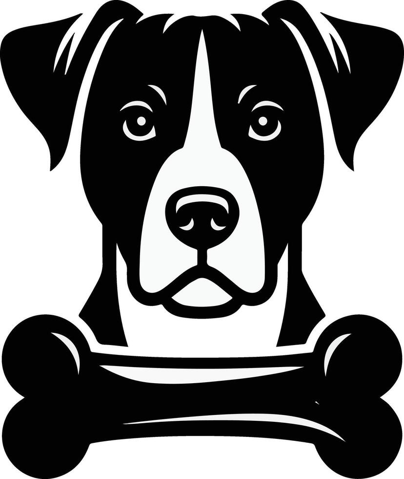 Black and white dog face logo design for pet care companies vector