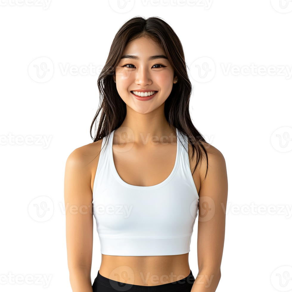 Active Woman Wearing Dry Fit Shirt Isolated on the Transparent Background png