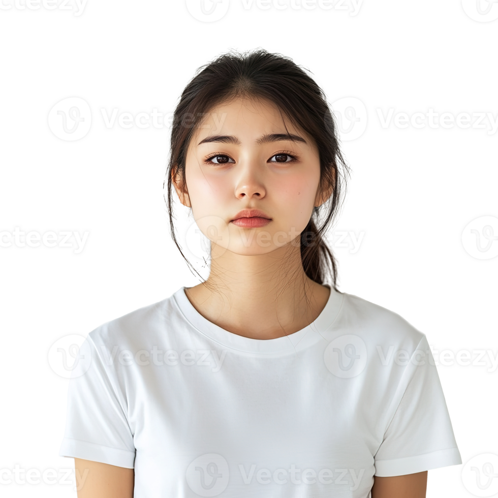 Upset Woman Crying with Hands on Face, Showing Emotion, Isolated at Transparent Background png
