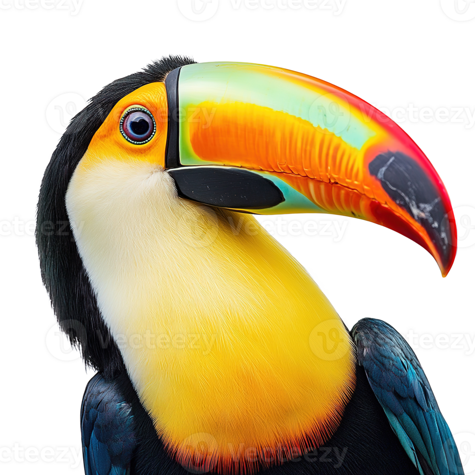 Tropical Toucan with Big Beak Isolated at Transparent Background png