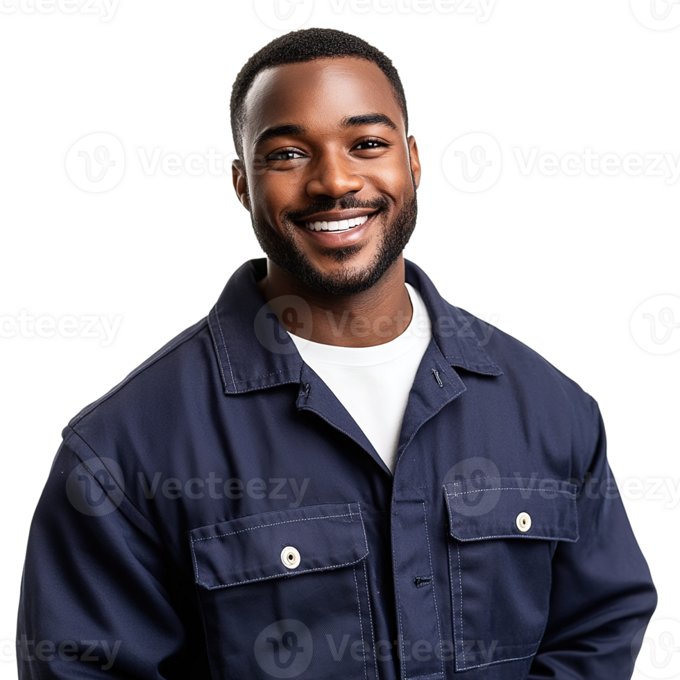 Smiling Mechanic Worker Isolated at Transparent Background png