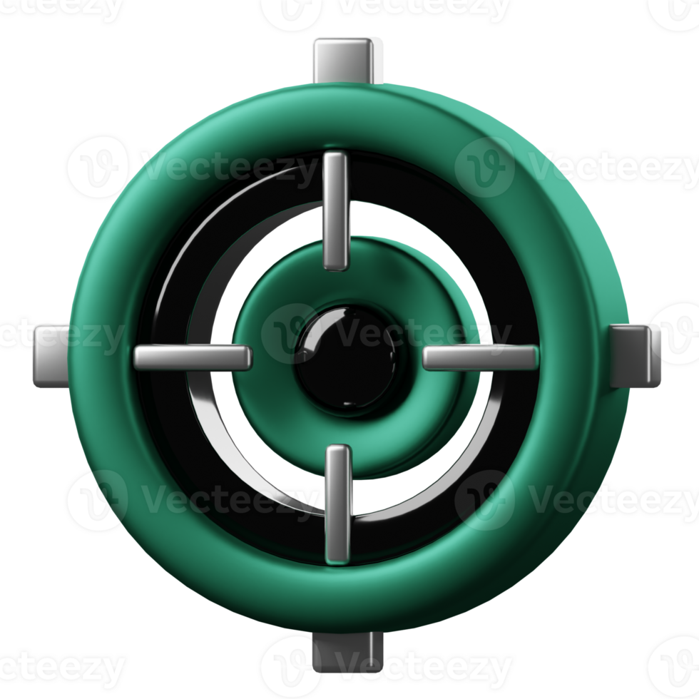 A green and black circular object with a crosshair png