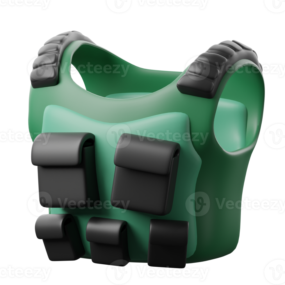 A green vest with black straps png