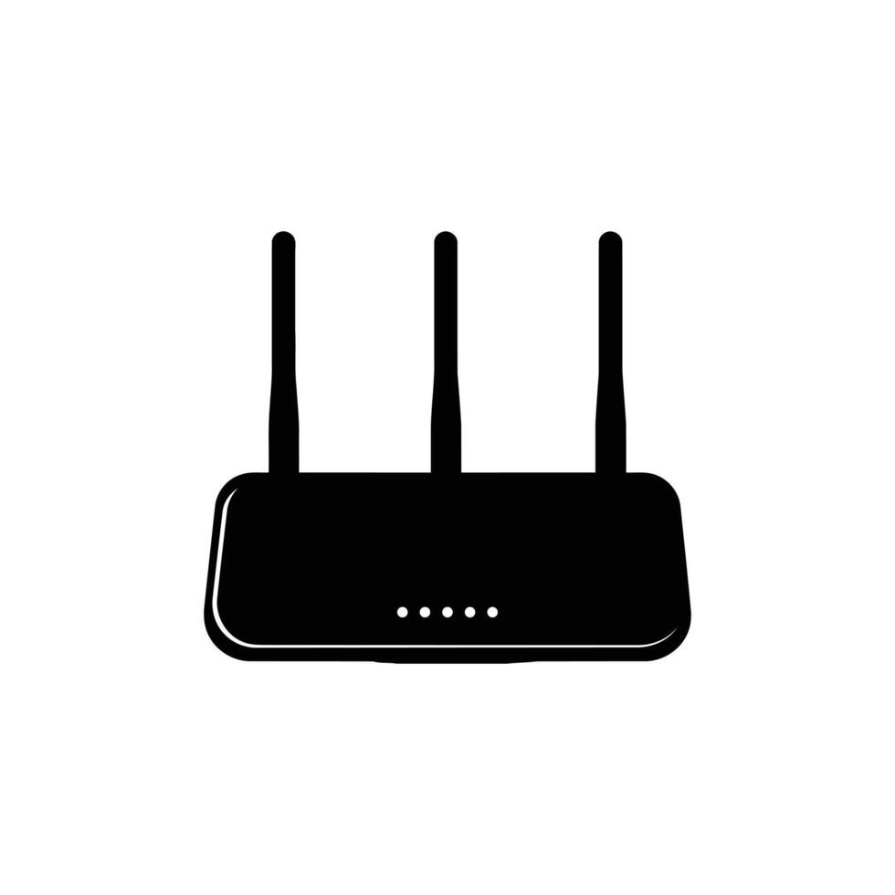 Sleek Router Silhouette Icon for Modern Wireless Network vector