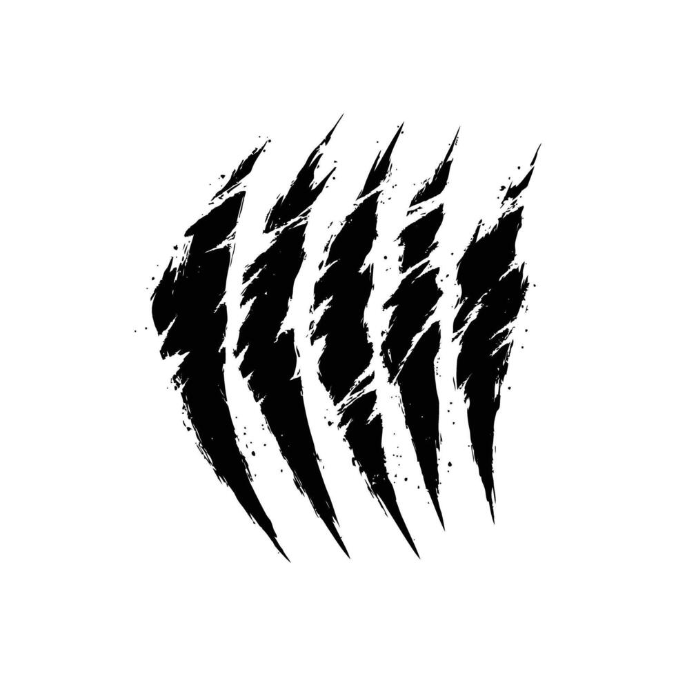 Black Claw Marks Scratches Wild Animal Attack Pattern vector