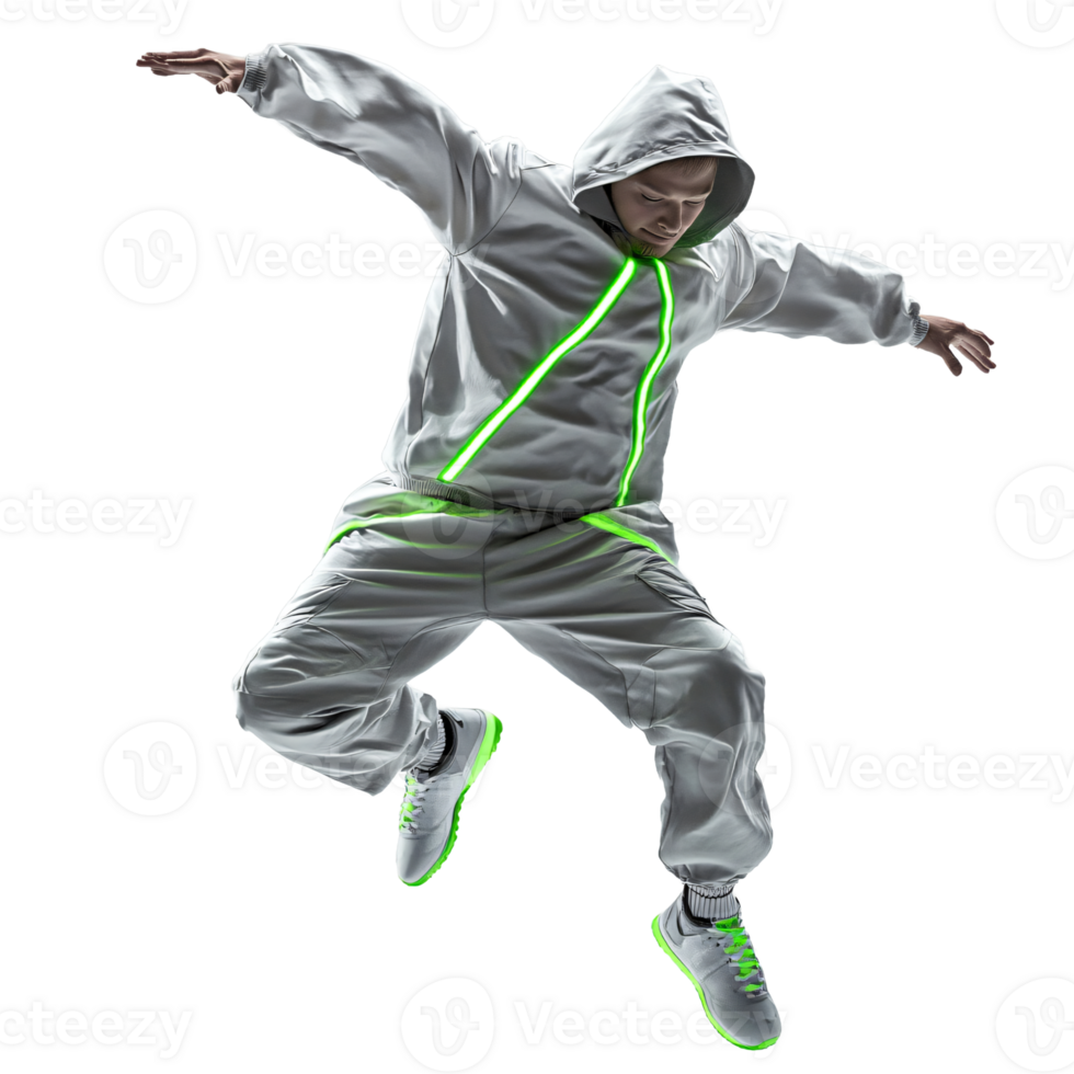 A man in a and sneakers is jumping transparent background png