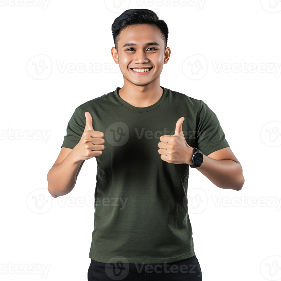 Green shirt guy signaling a thumbs up png