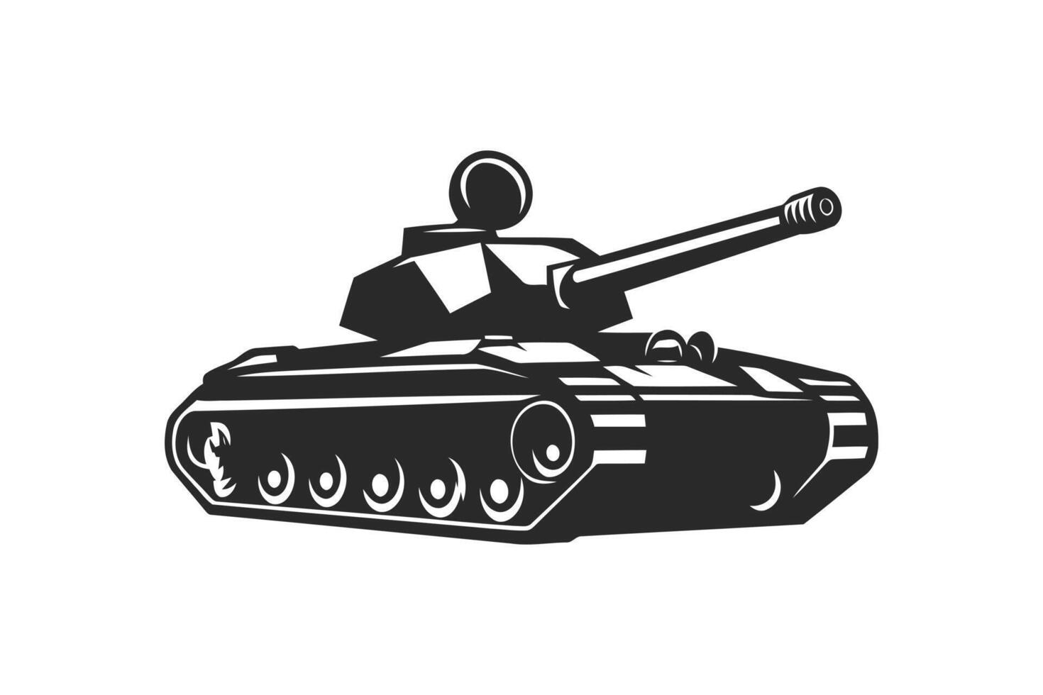 Tank Silhouette Icon Military Logo Design Style vector