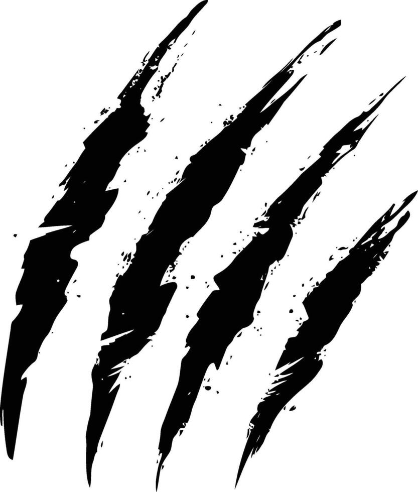 Black Animal Claw Marks or Scratch Line Design Illustration vector