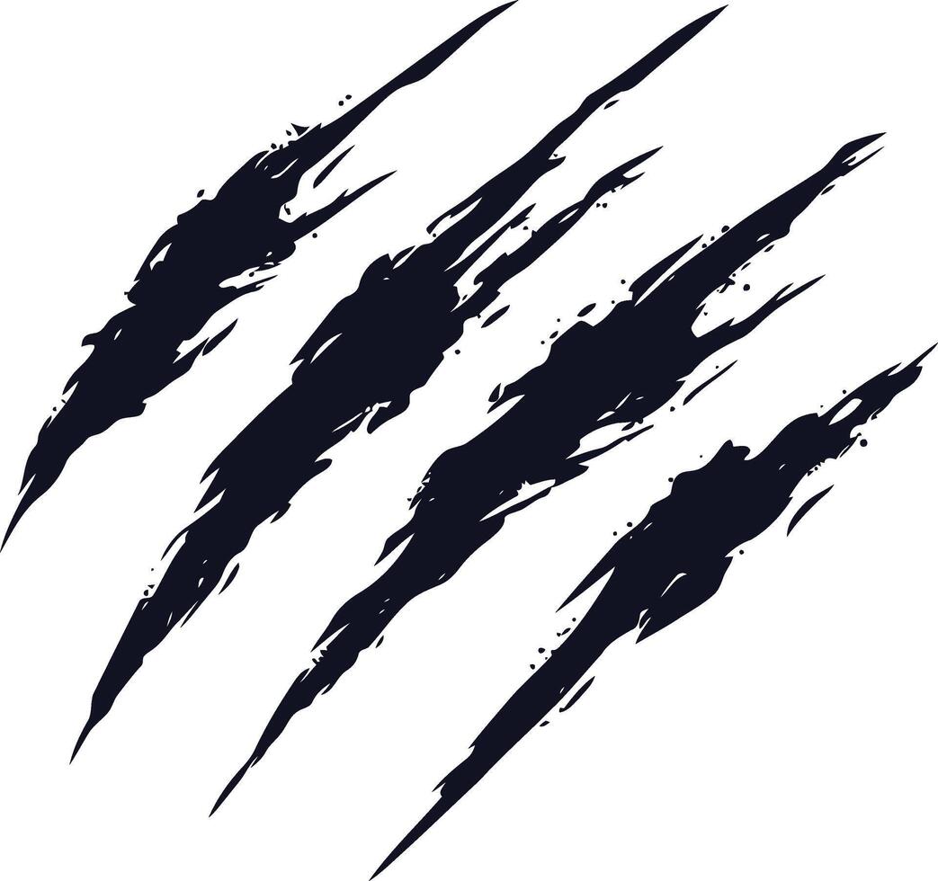 Dramatic Claw Marks Scratch Graphic Isolated White Background vector