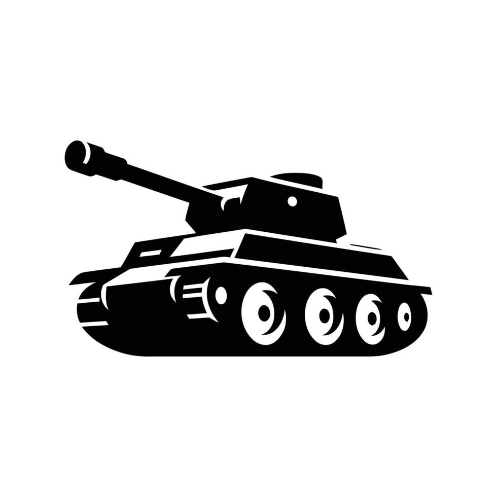 Tank Silhouette Icon Military Vehicle Logo Design vector