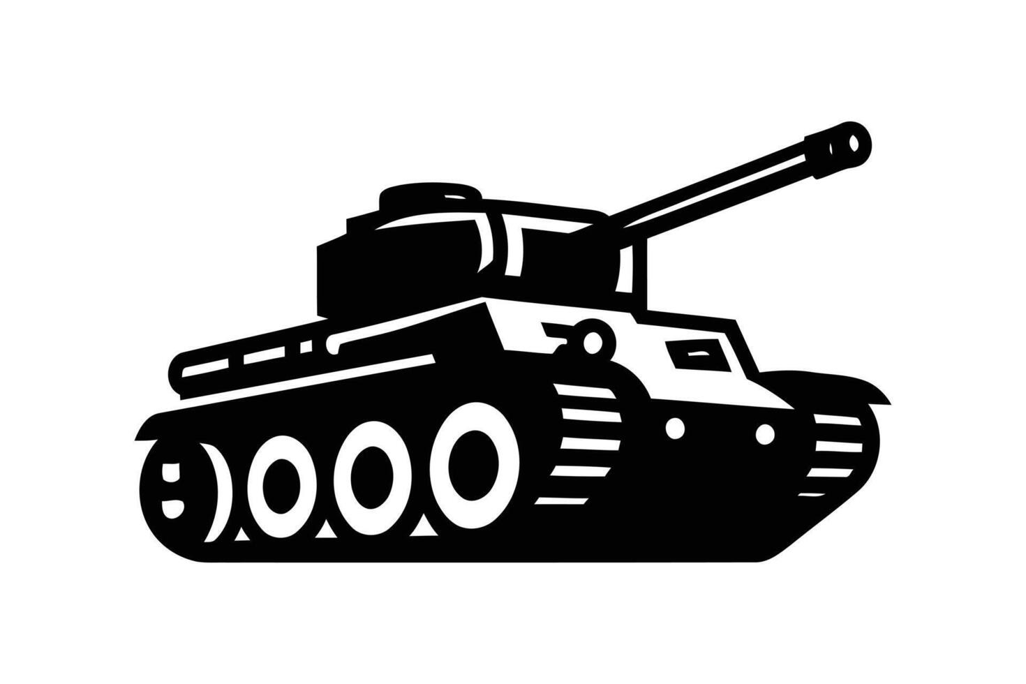Tank Silhouette Icon Logo Style Design Graphic vector