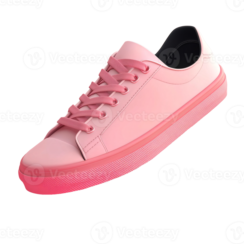 A pink sneaker with a black sole transparent background png