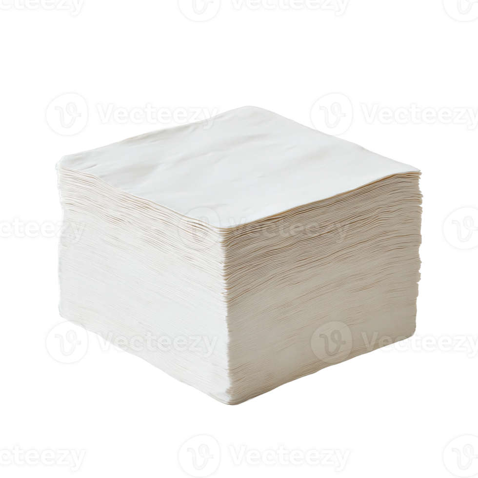 A stack of white paper towels on a transparent background png
