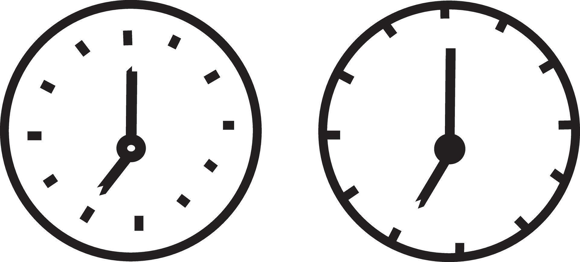 Past time line icon . icon set in black. time and clock thin line style icon design, vector