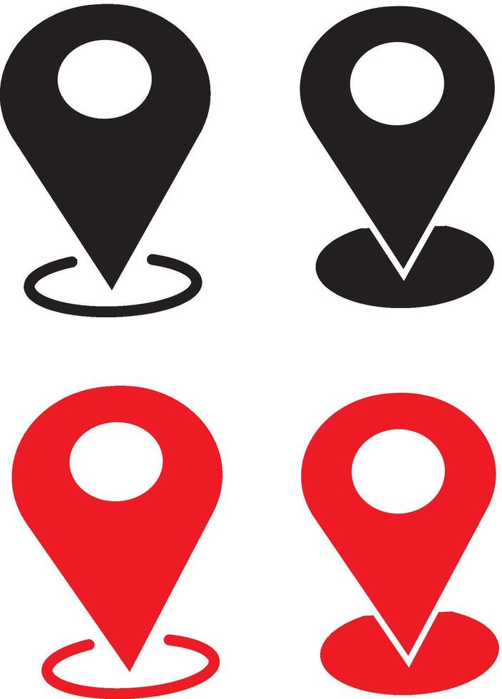 location icons. Pin location icon symbol vector
