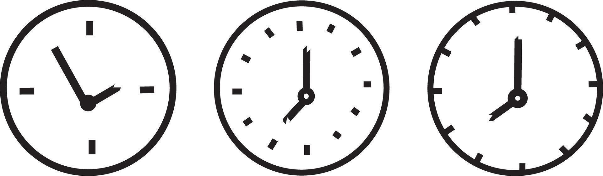 Clock icon set. quick time icon on white background symbol. Clocks icon design, vector