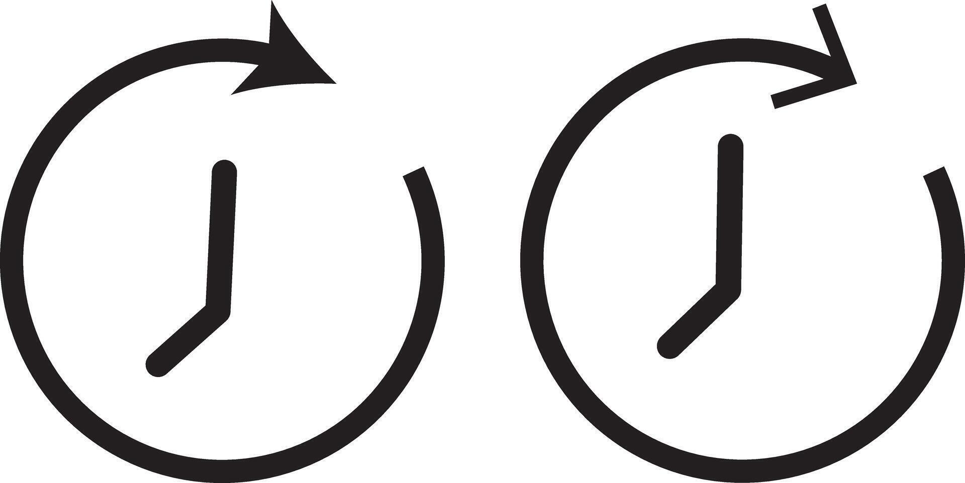 Black refresh timeline icon. Perfect for web and app interfaces, presentations, hour sign or symbol vector
