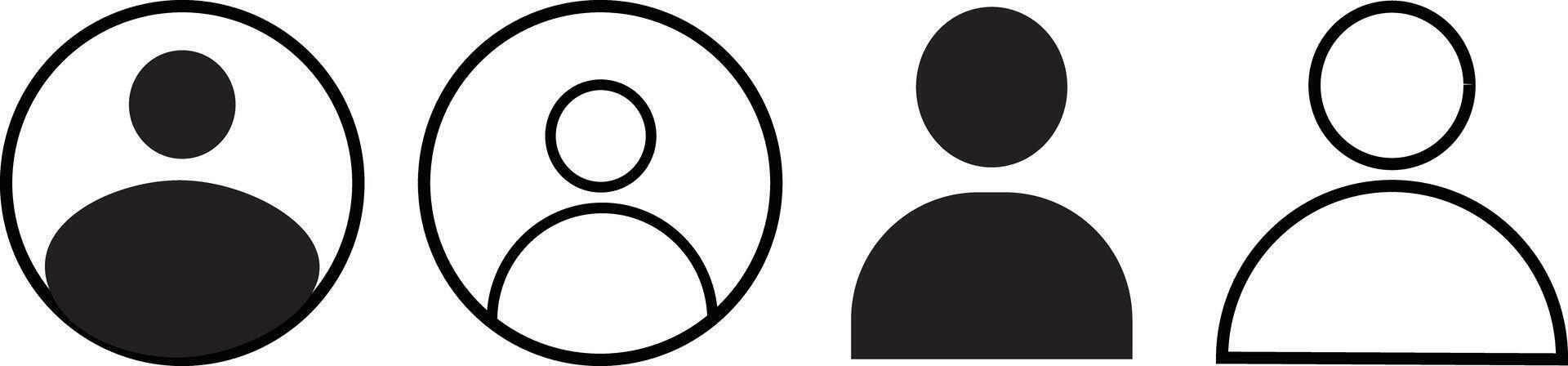 Set of users accept icons set. Line and glyph user avatar. Stock sign illustration vector