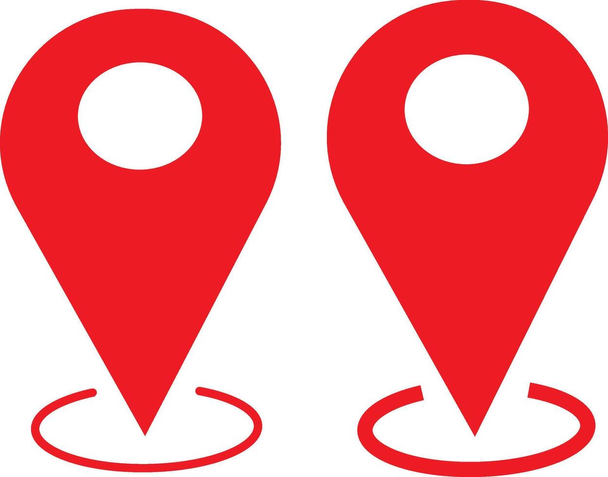 Red location icon Pin point. Pin location icon backgrounds vector
