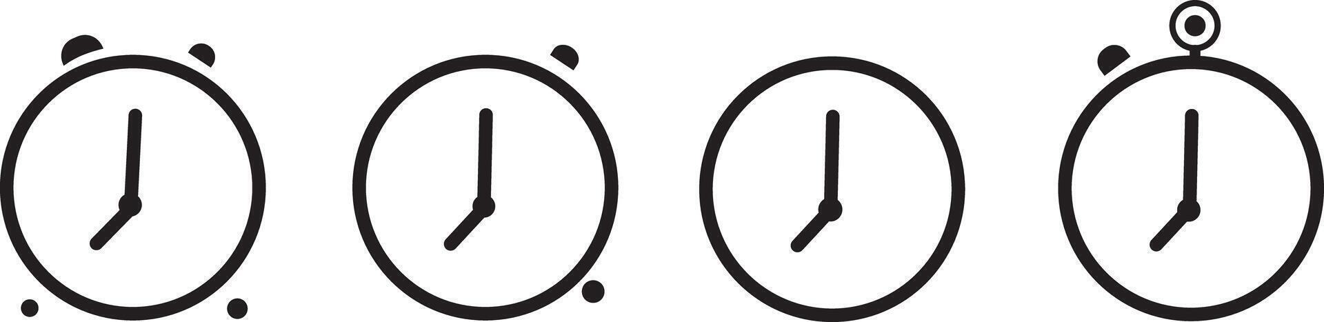 icon set clock, time. Stopwatch icon symbol. background, vector
