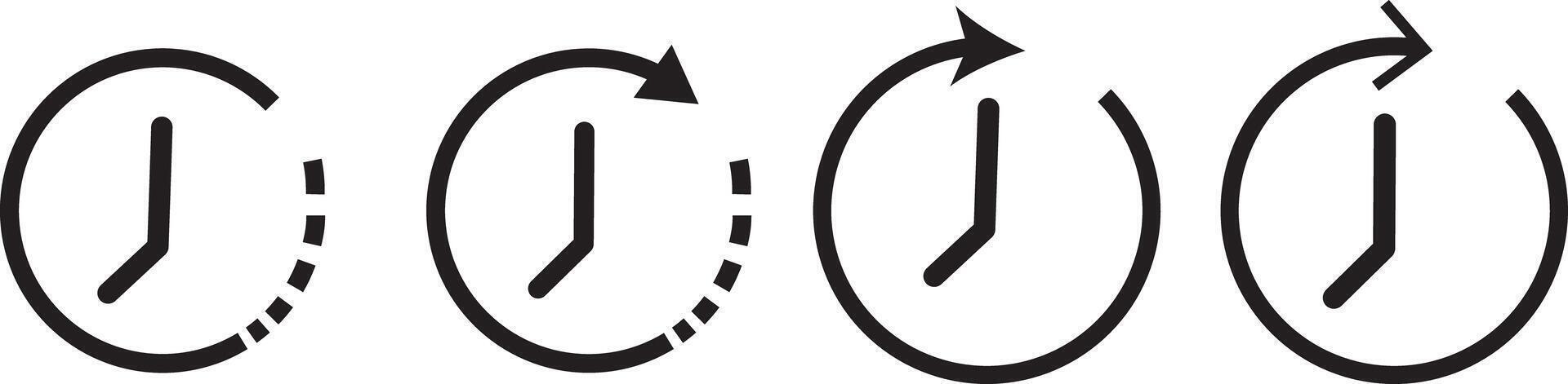 Time icon symbol. Fast time simple outline icon. Flat sign long shadow clock icon vactor. vector