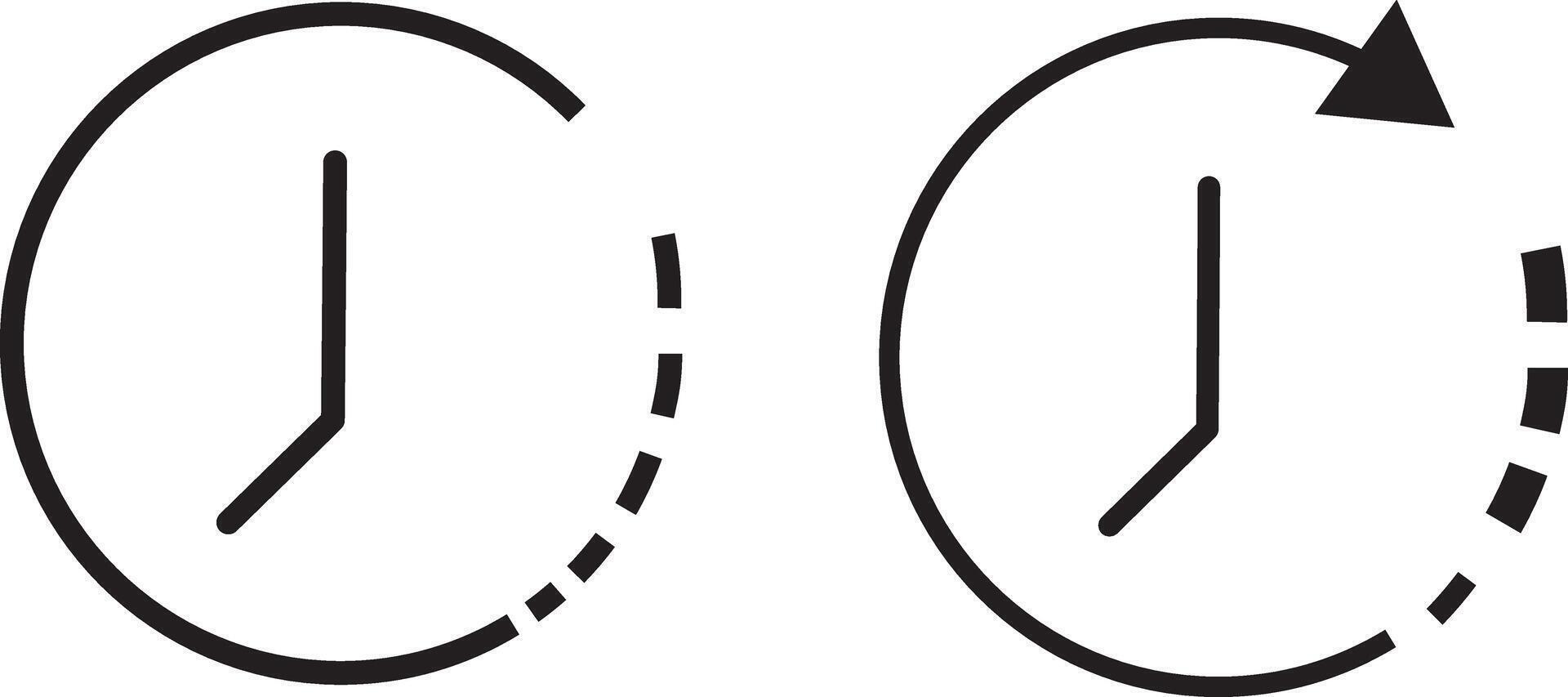PrinBlack time icon. Perfect for web and app interfaces, presentations, hour sign or symbolt vector