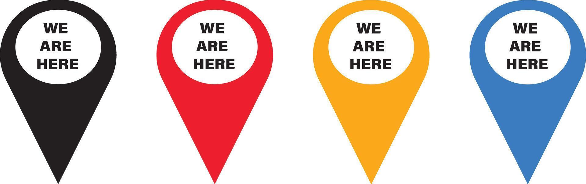 Are we pin location icons. Pin location icon symbol. Map pin icon illustration vector