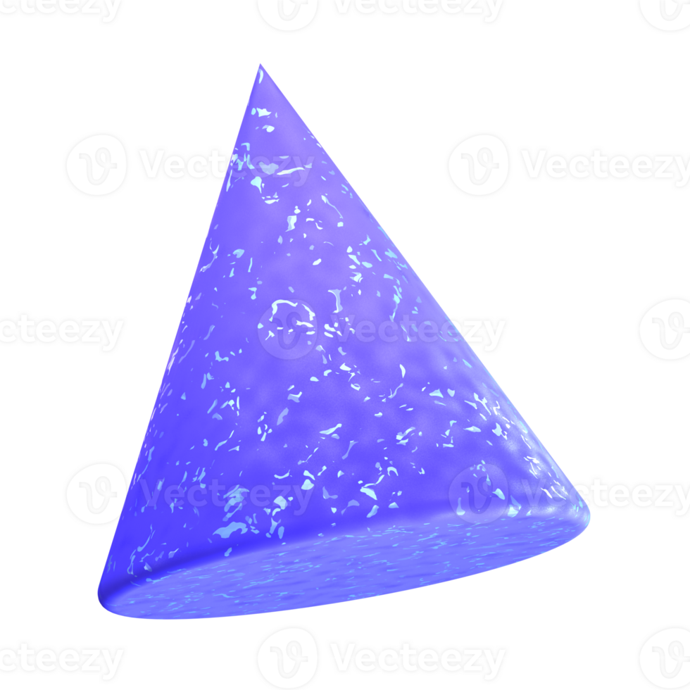 A blue cone with a black background png