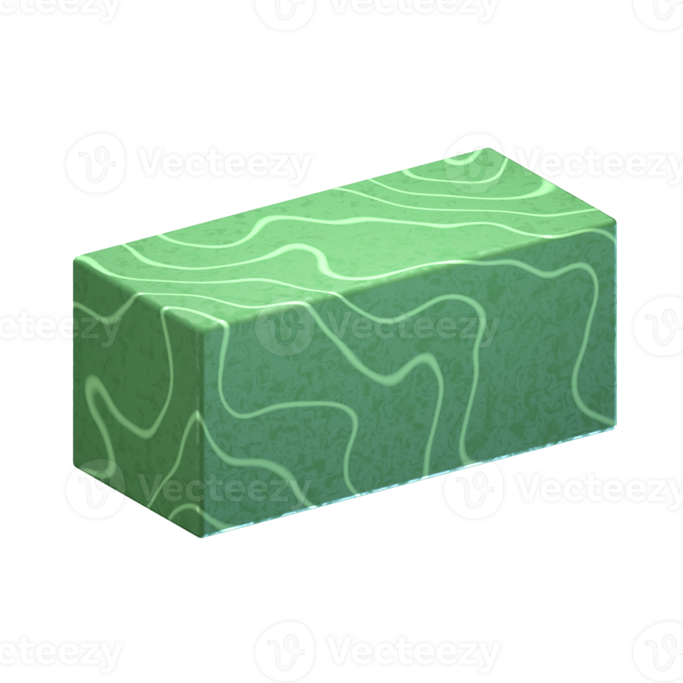A green block with a wavy pattern on it png