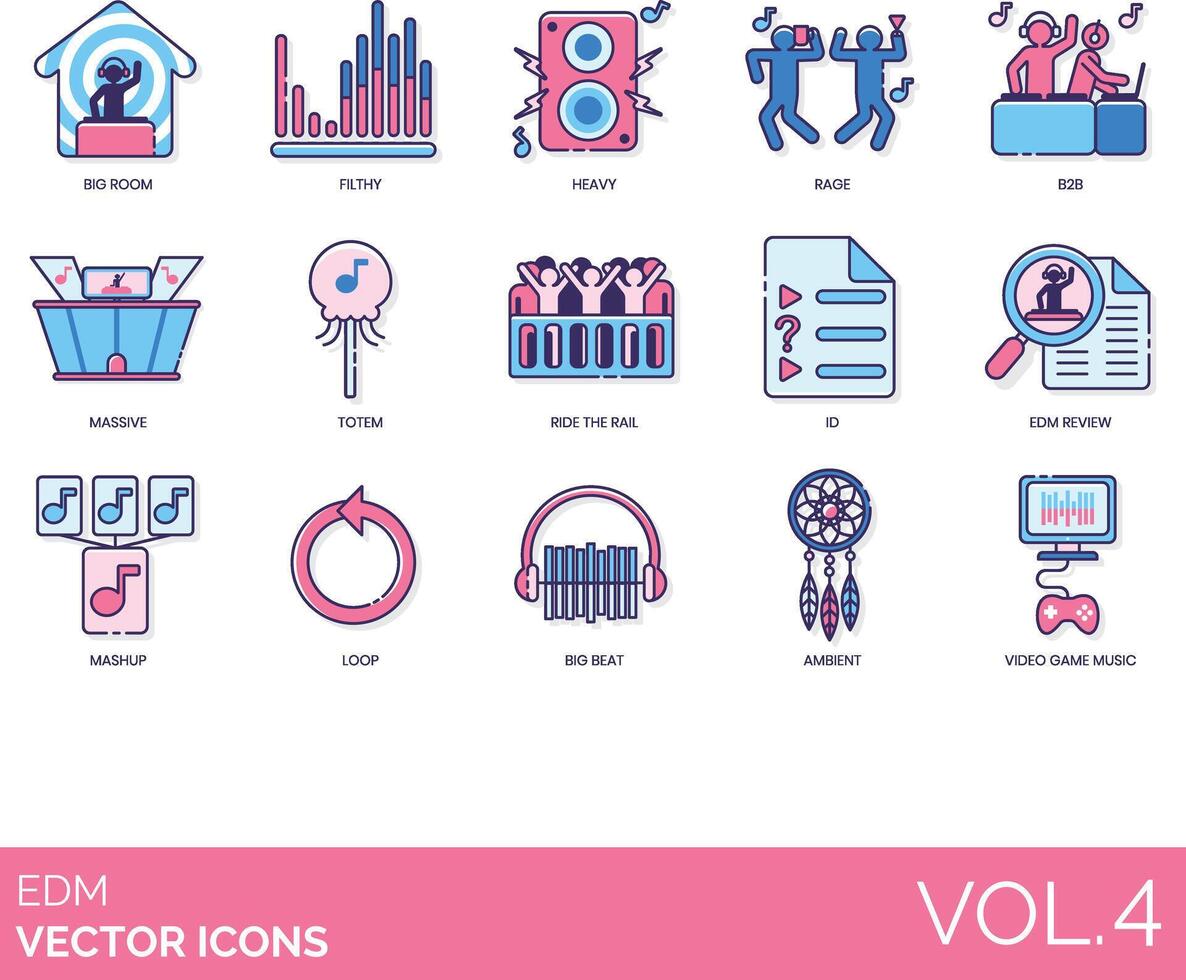 Edm icons set, volume 4 vector