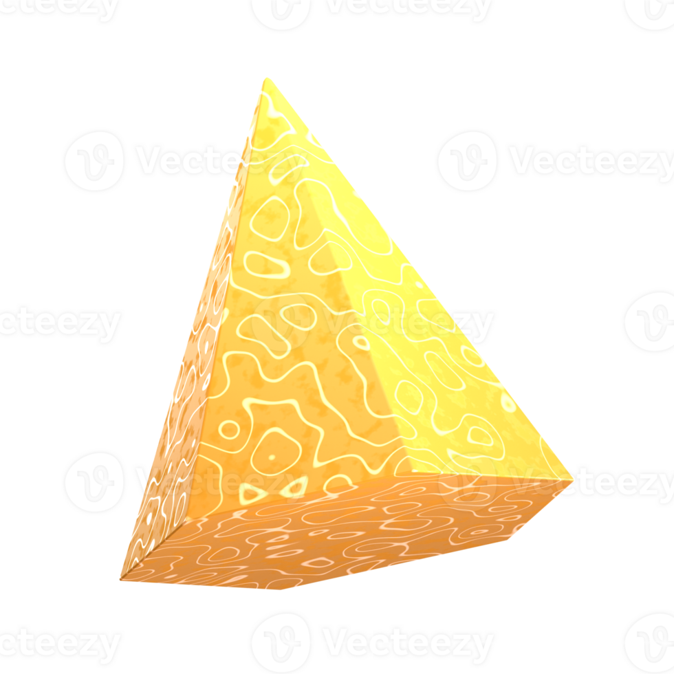 A yellow pyramid shaped object on a black background png