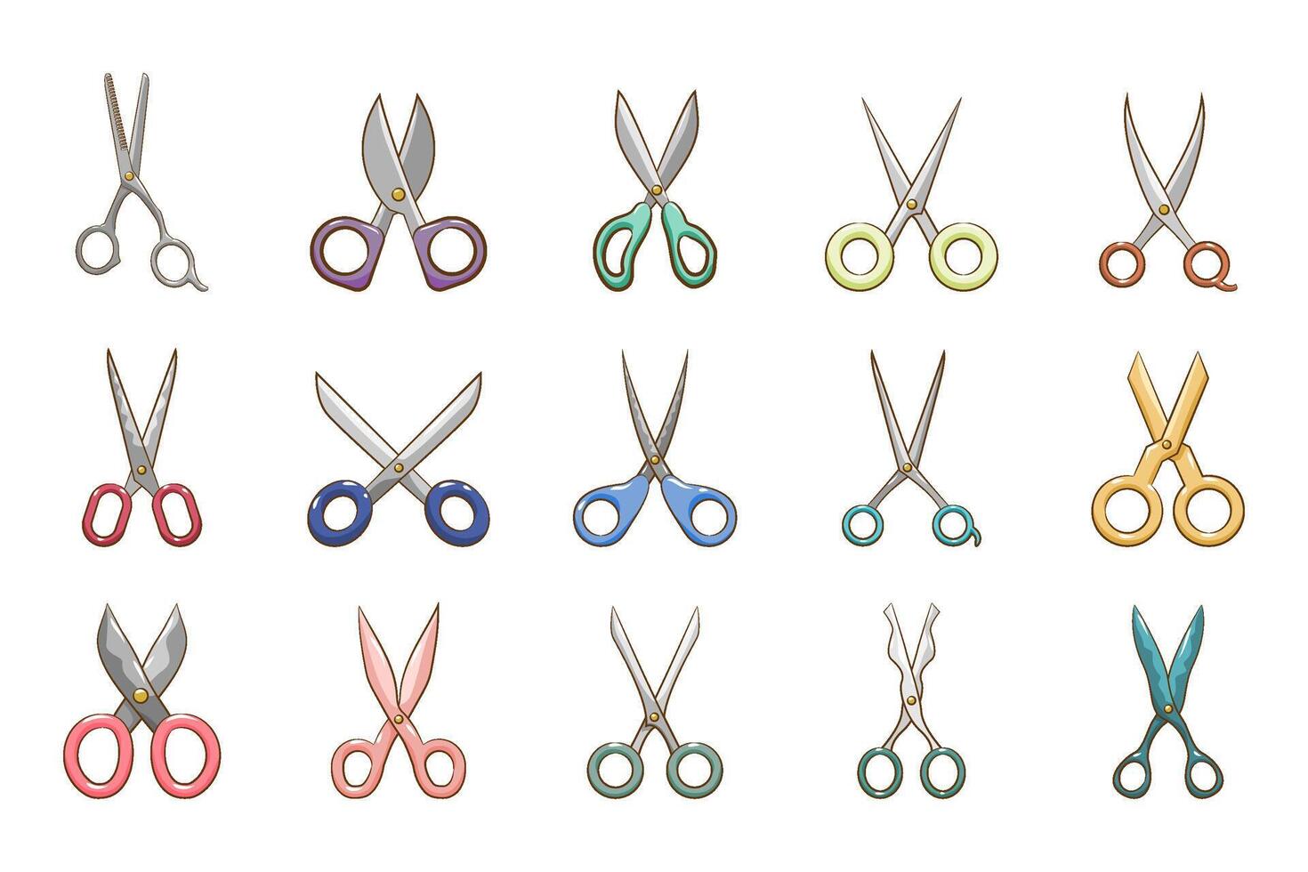 Scissors graphic clipart design featuring various scissor illustrations for crafting, DIY projects, and creative design use vector