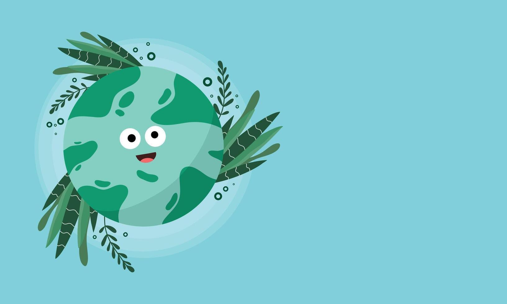 Earth with Tree Branch Arms vector