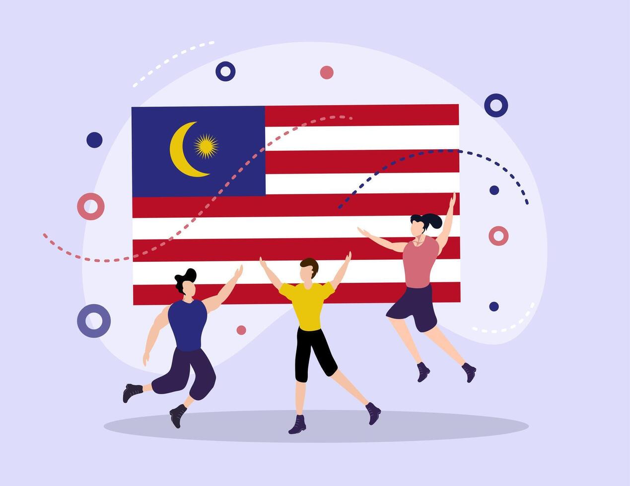 Patriotic Illustration for Malaysian Freedom Day vector