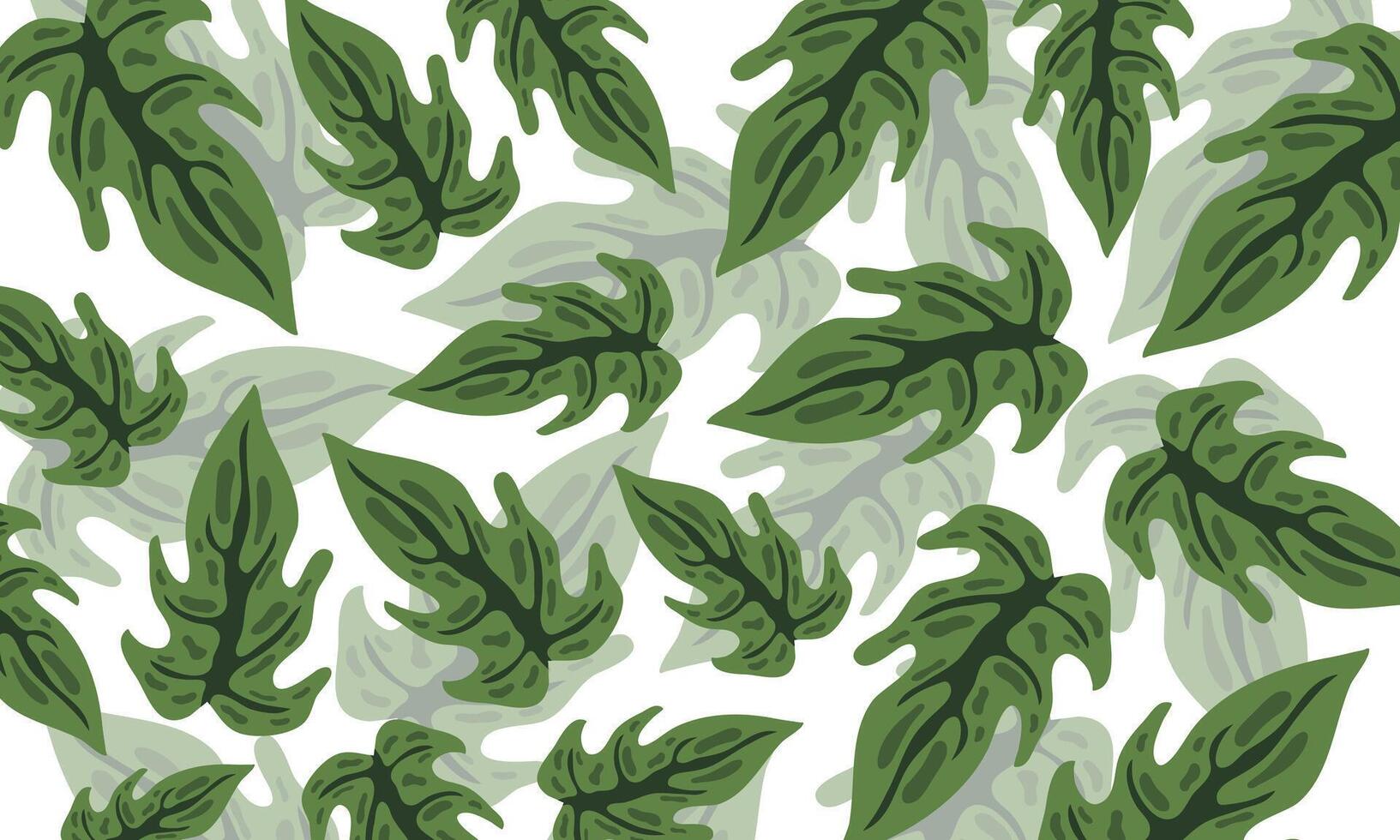 Natural Leaf Pattern on White Background vector