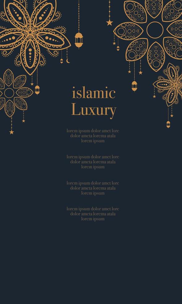 Islamic Luxury Invitation with Floral Motifs vector