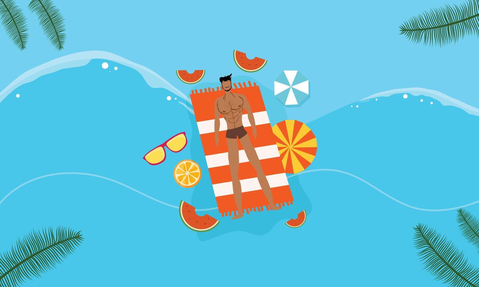 Ocean Summer Background with Calm Water and Horizon vector